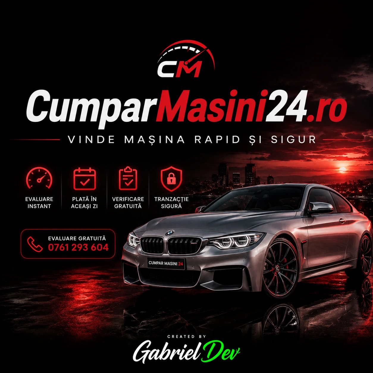 CumparMasini24 – Platformă Web pentru Achiziții Auto & Campanii Google Ads