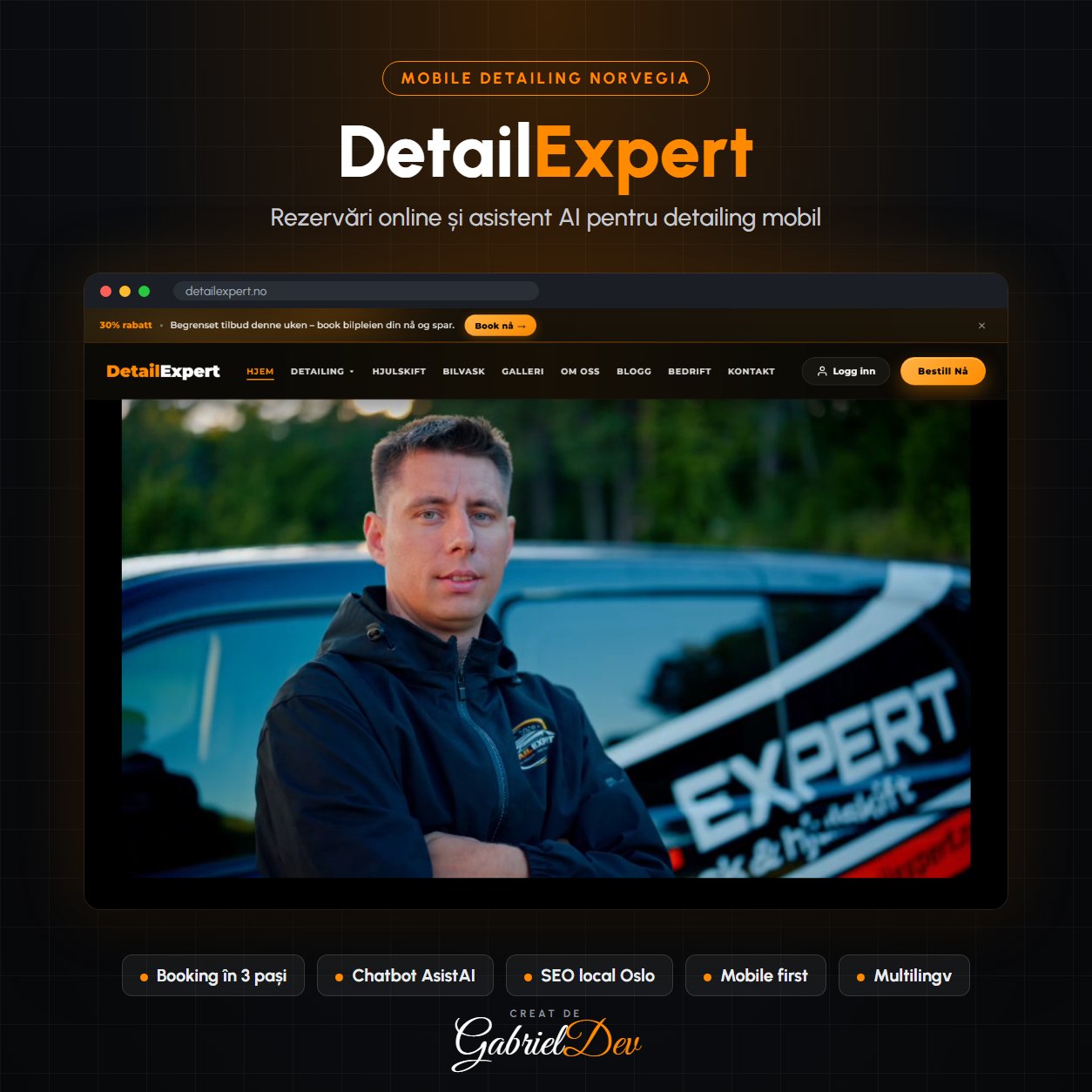 DetailExpert - Platformă Premium Mobile Detailing Norvegia