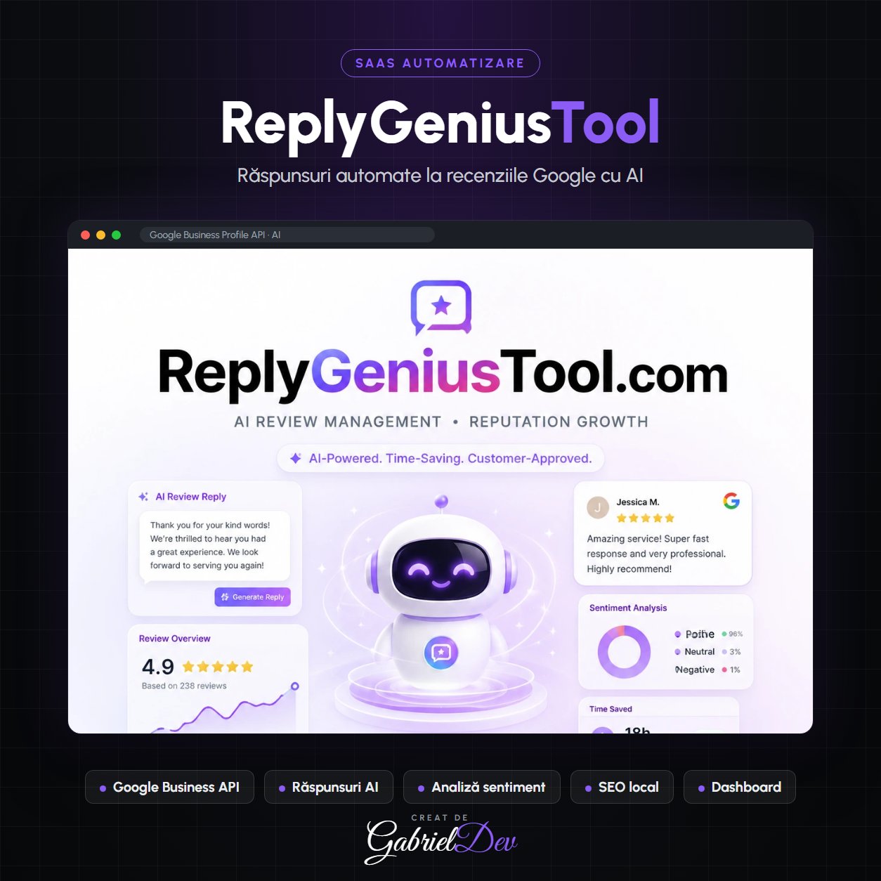 ReplyGeniusTool – Platformă Automatizată pentru Gestionarea Recenziilor Google